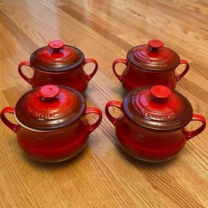 Le Creuset set of 4 Individual Bean Pots, 16 oz